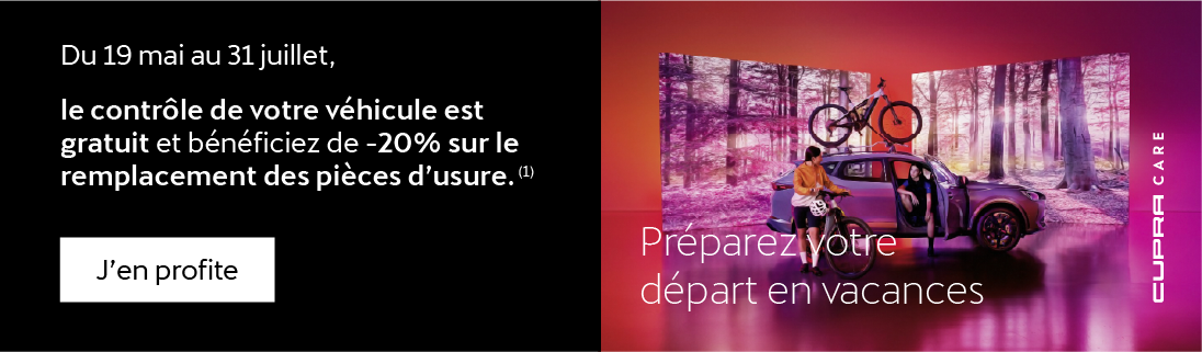 Contrôle Départ en vacances offert avec 20% de remise sur les pièce d'usure détectées !